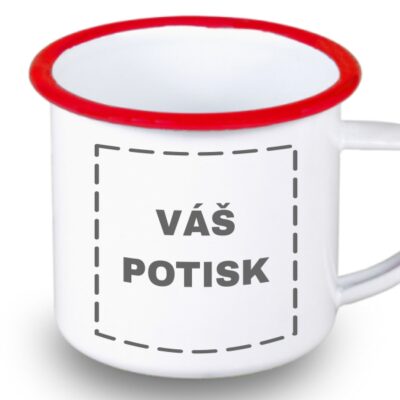 Plecháček s vlastním potiskem - Červený lem