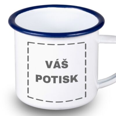 Plecháček s vlastním potiskem - Modrý lem