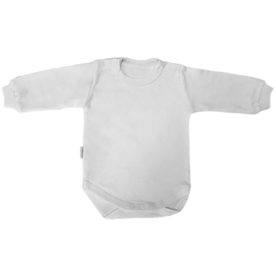 Dětské body s dlouhým rukávem bílé